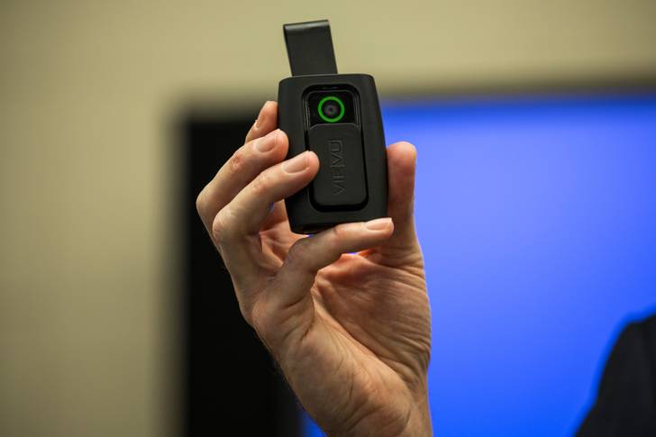 An early version of a body camera first worn by NYPD officers (pictured) in 2014.